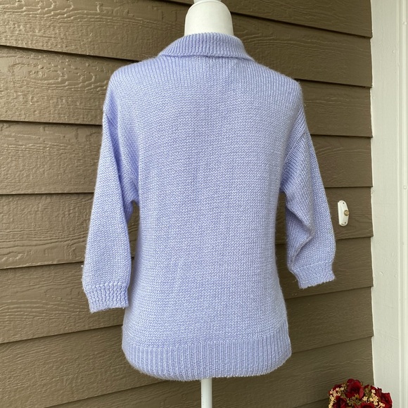 Alison J vintage womens knit sweater lavender - Picture 5 of 12